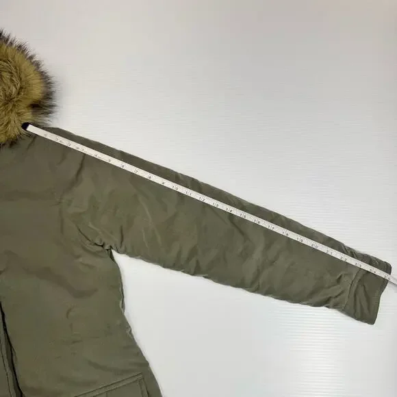 Abercrombie & Fitch Military Parka Coat Green Women's Small Gorpcore Utility - Picture 13 of 16